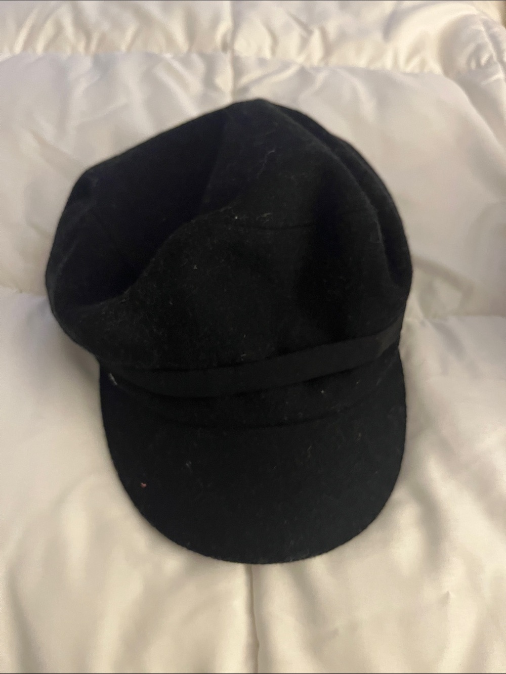 Anthropologie Black Felt Newsboy Cap